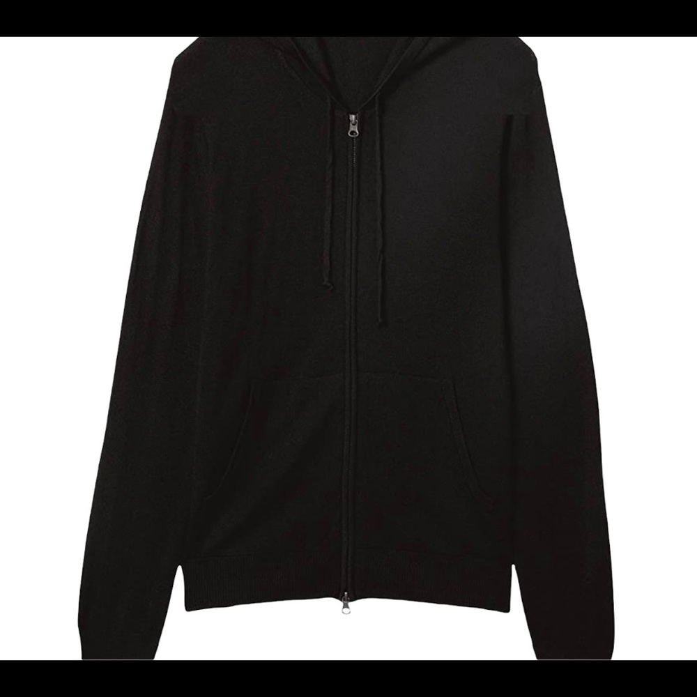 Lightweight Merino Wool hoodie sweater size XL Black NWT - Picture 5 of 6